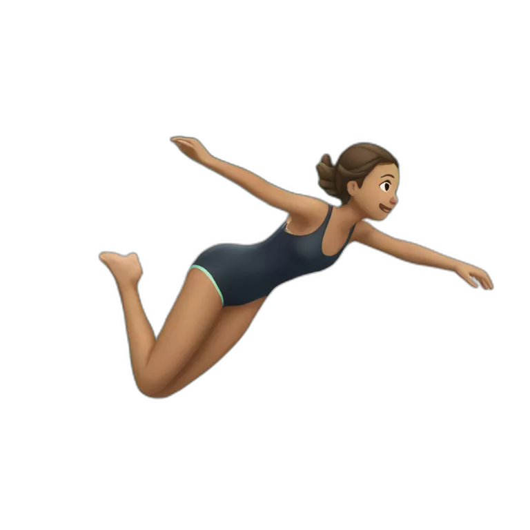 The girl is diving into the pool