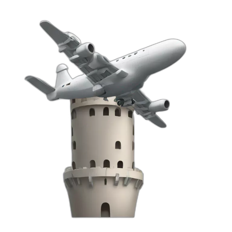 a plane in a tower