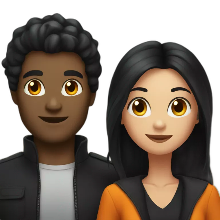 couple on helloween where girl has black hair and man