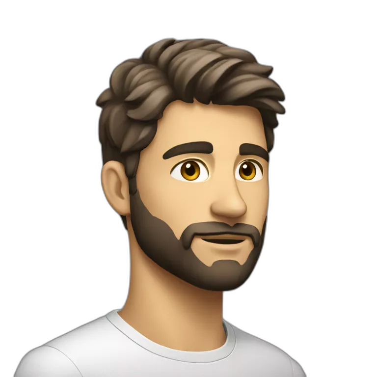 A beautiful young man with a light beard, studying telecommunications