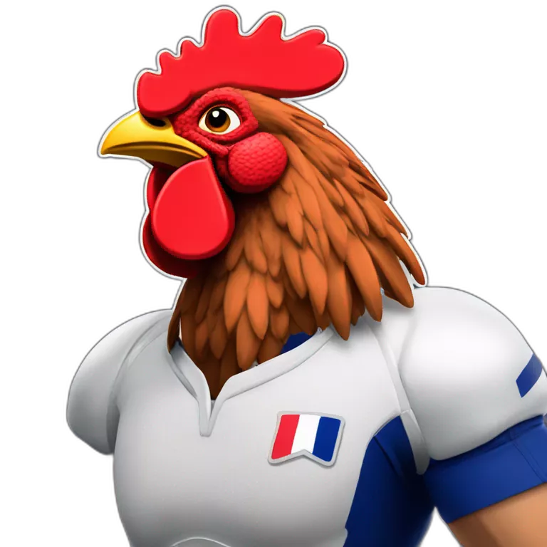 Le coq rouge Ecusson de l’équipe de France de rugby