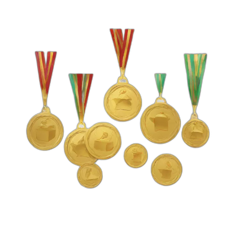 create video with medals and trophy falling from top