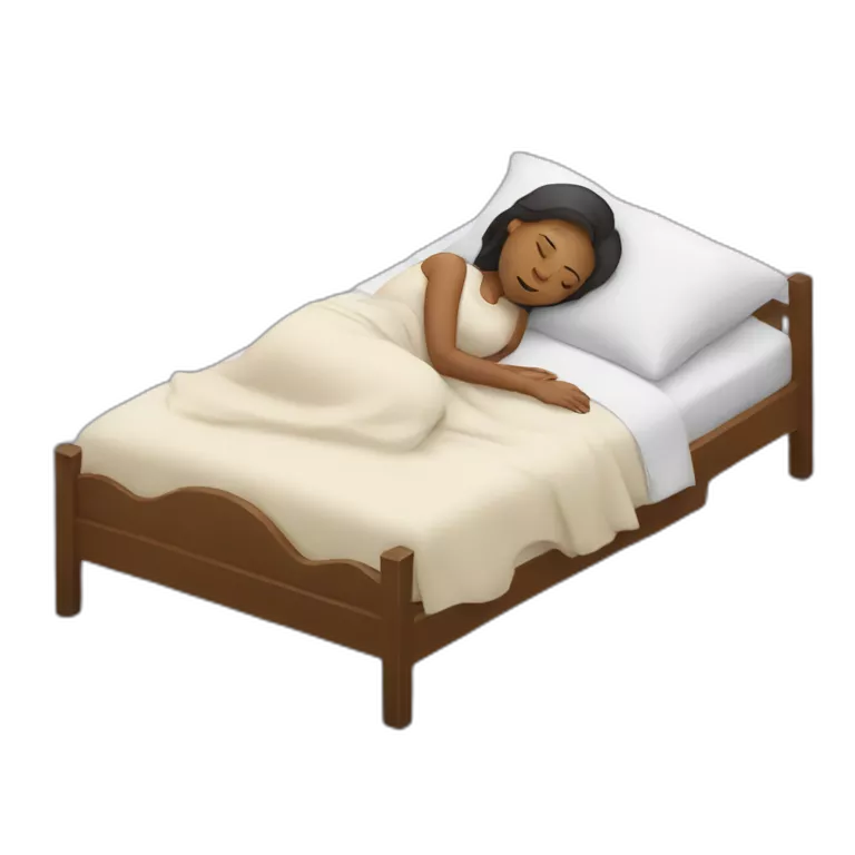 a woman sleeping in a bed