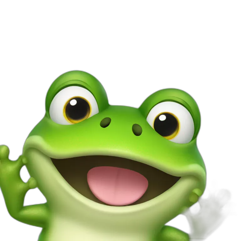 happy celebrating frog