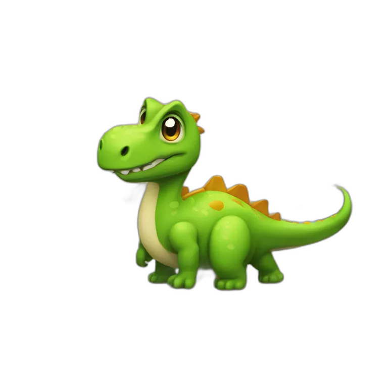 Un poulé sur un dinosaure