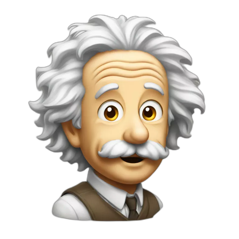 Einstein leaning on wall and looking upwards
