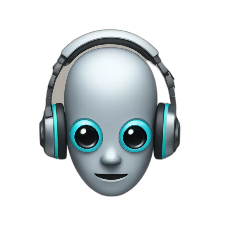 robot on headphones
