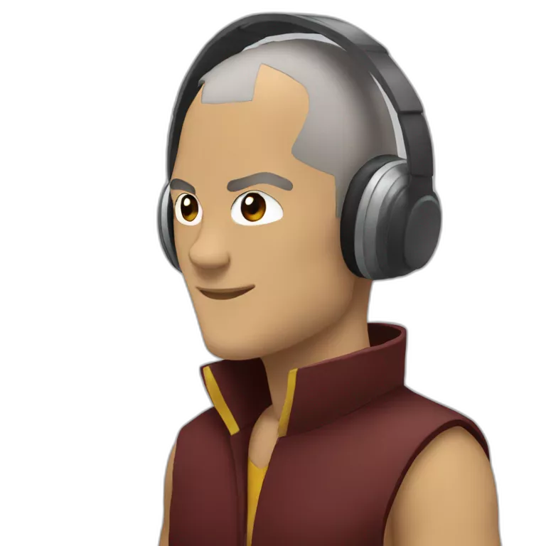 zuko with headphones on