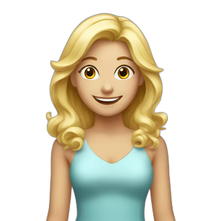 celebrating happy blonde girl