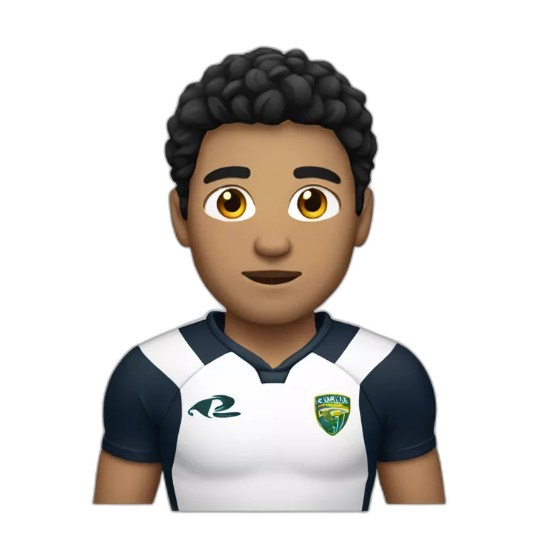 white rugby player black hair