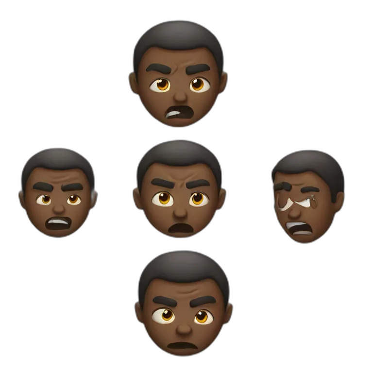 a black man showing is angry