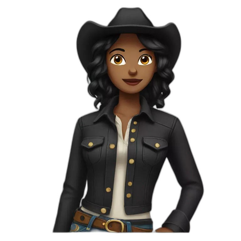 cowgirl straight black hair