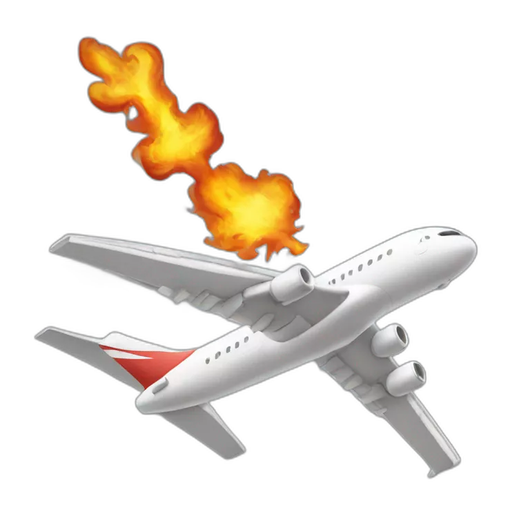 Aeroplane wuth fire