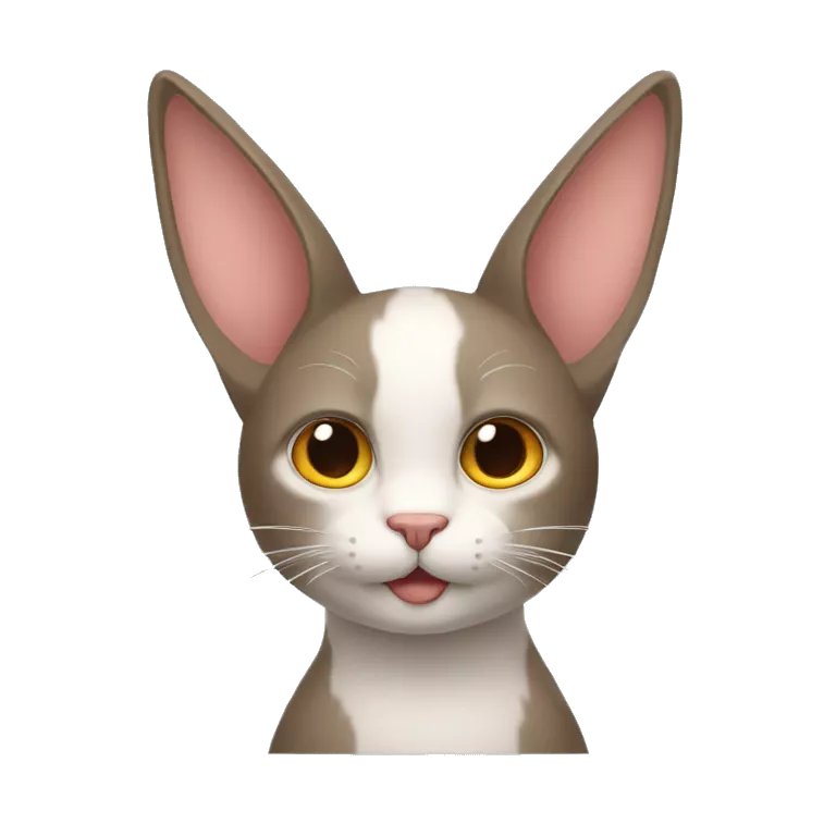 Un gato con orejas de conejo