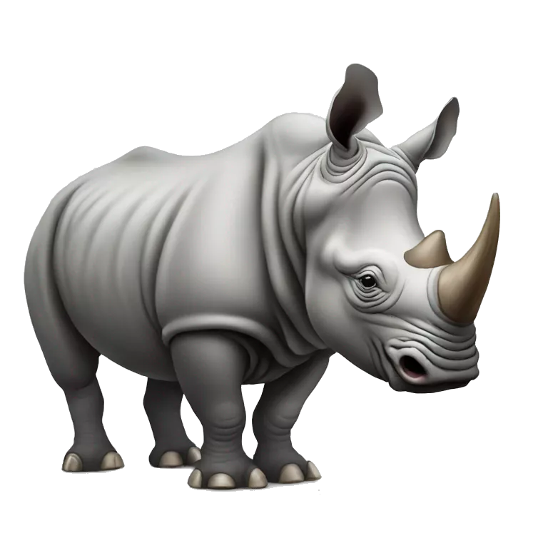 Rhino with broken horn