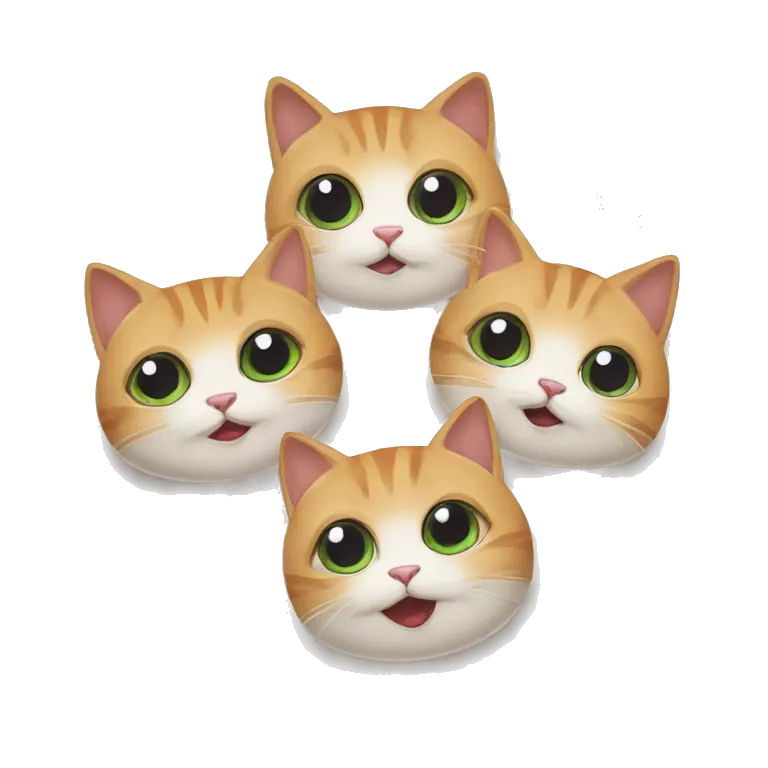 cat in a plate ufo with different emotions