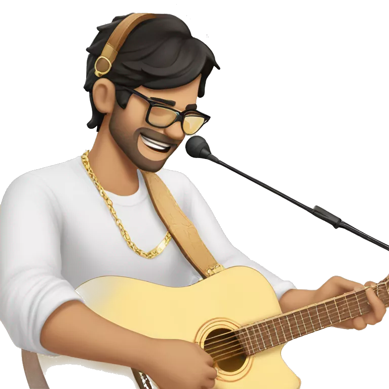musician playing guitar in glasses