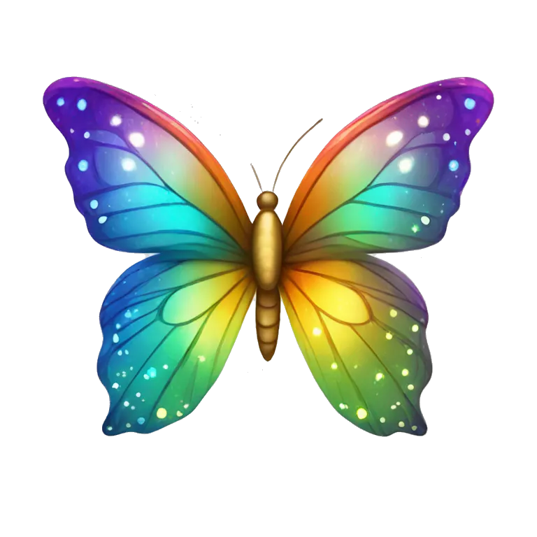Shiny starry glossy rainbow butterfly