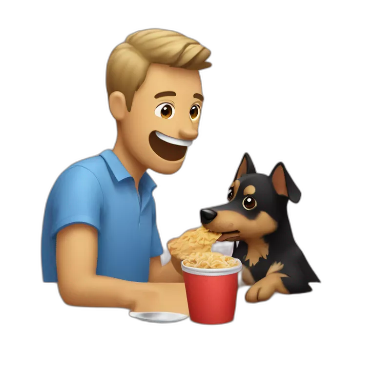 Un perro raza yorkshire comiendo una lata de atún