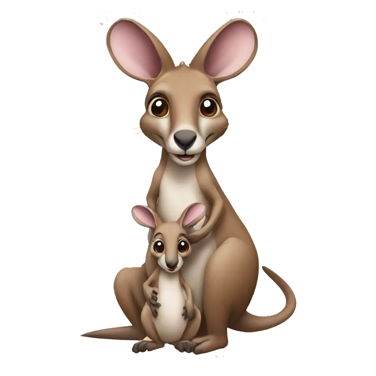 Mother kangaroo having baby kangroo in pockey