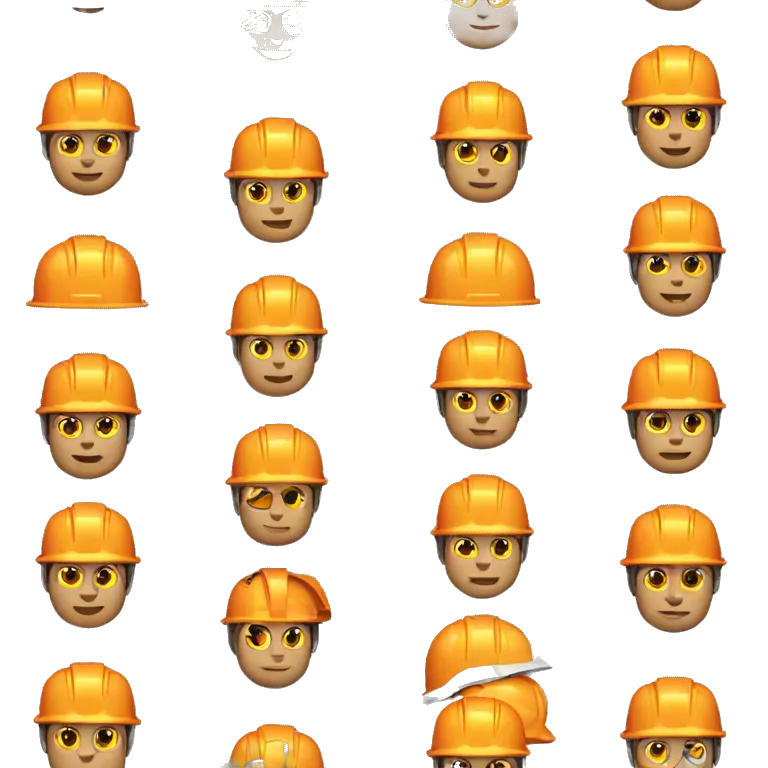 builder with orange squares, with a yellow builder safety helmet
