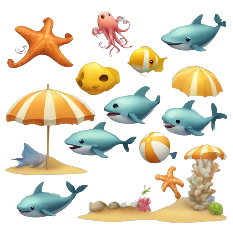 Sea animals enjoying on beach