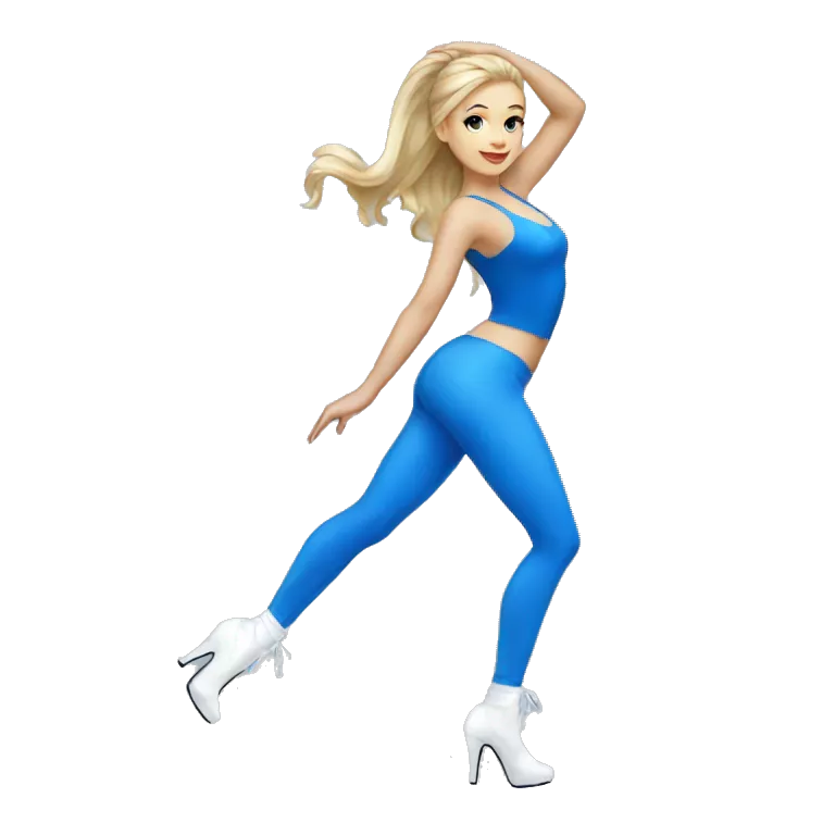 white Heels dancer girl wearing blue