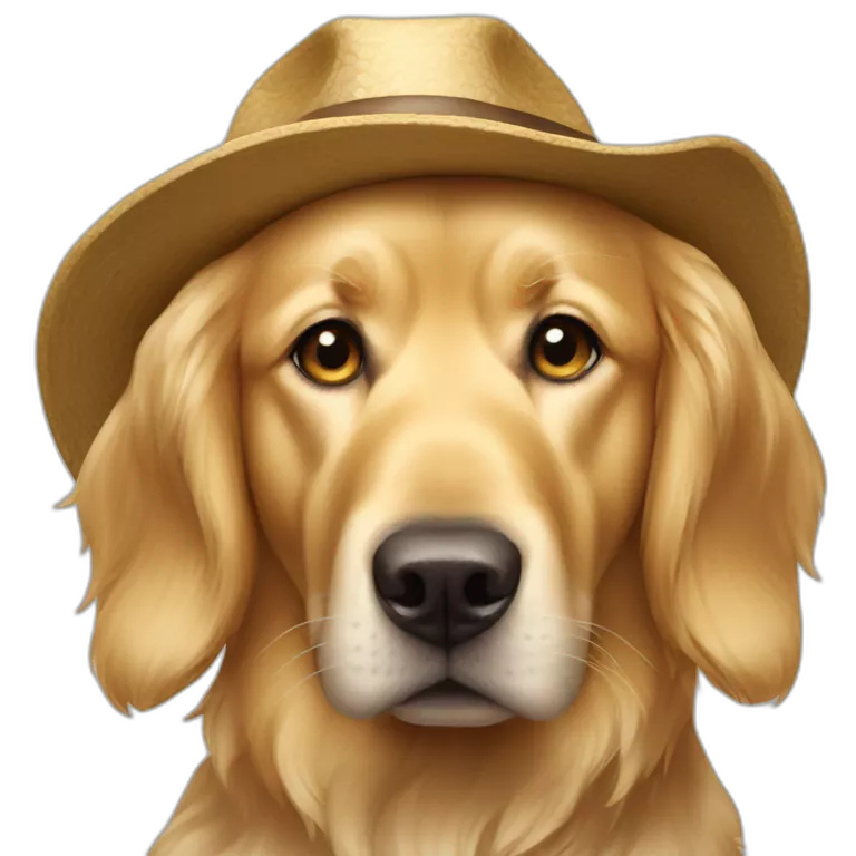 golden retriver de chapeu