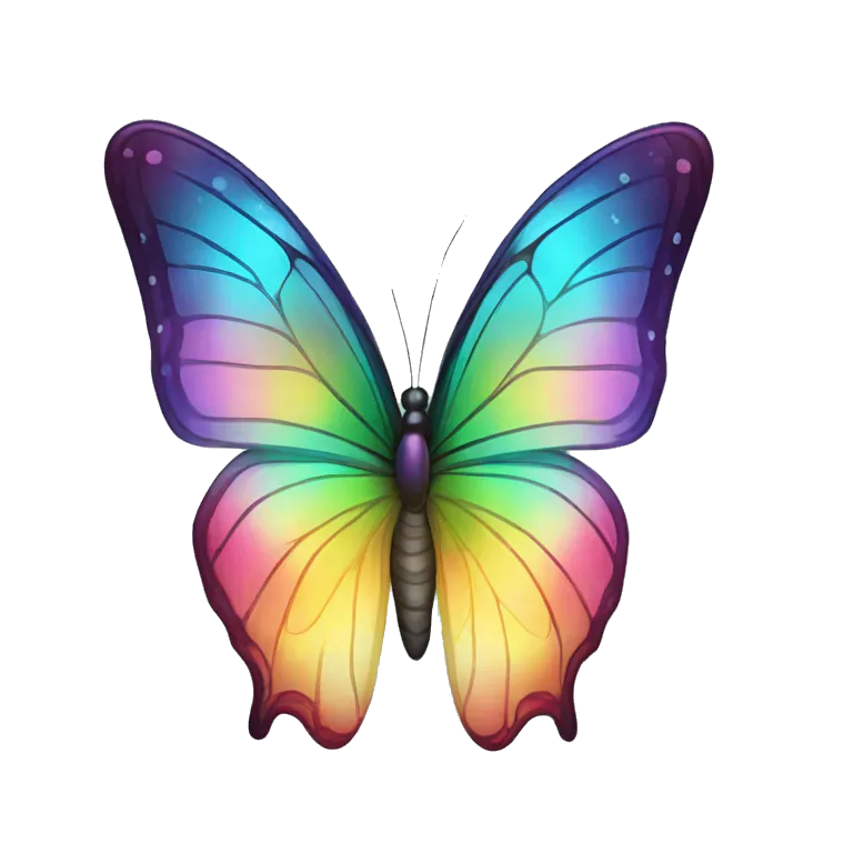 Iridescent glossy rainbow butterfly