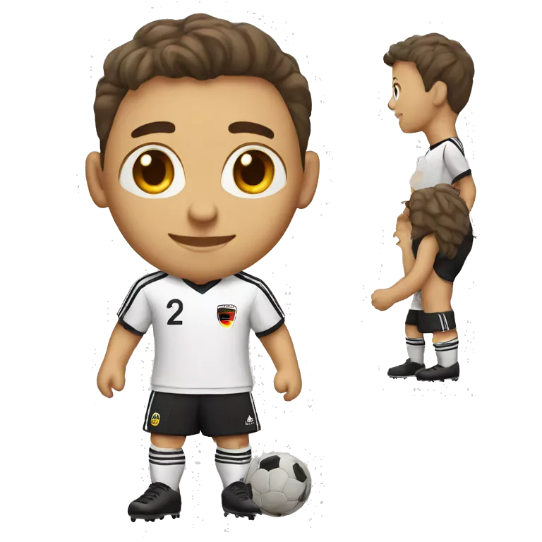 soccer player CHANGE UNIFORM TO VINTAGE GERMAN TEAM