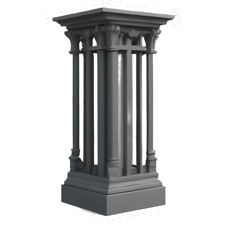 cast iron metal column structure pilar, modern frontal