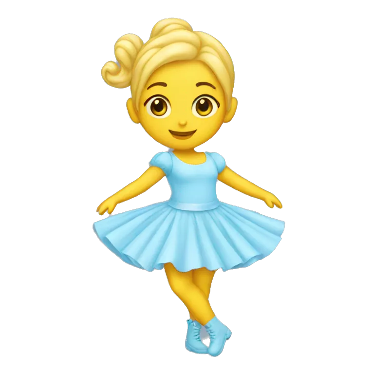 Yellow Dancer girl wearing light baby blue
