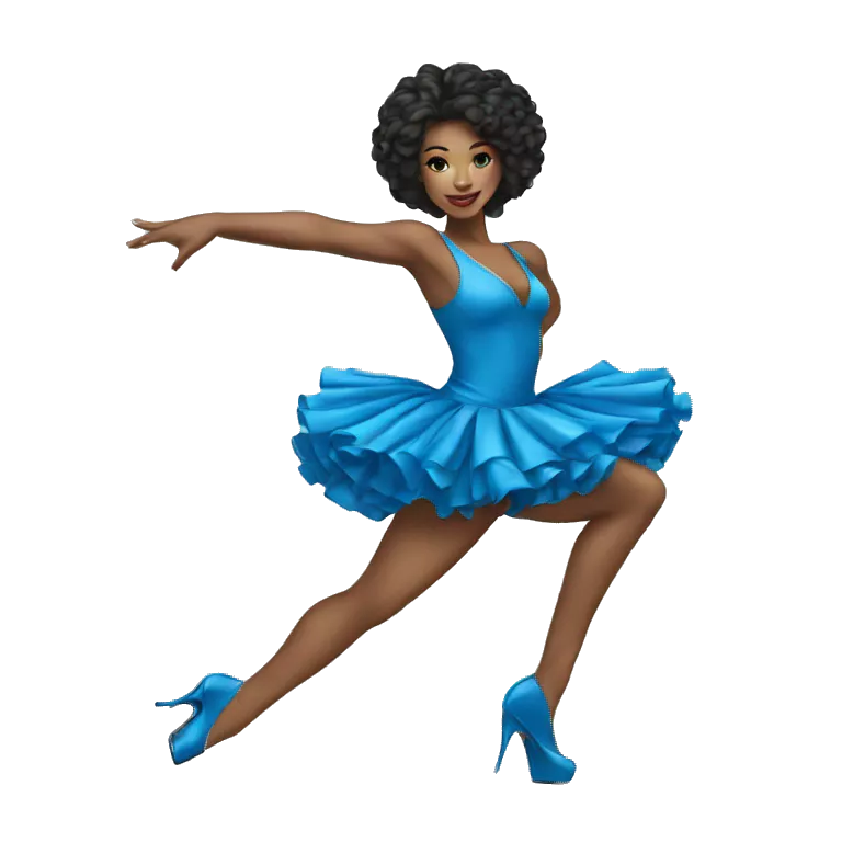 Heels dancer girl wearing blue