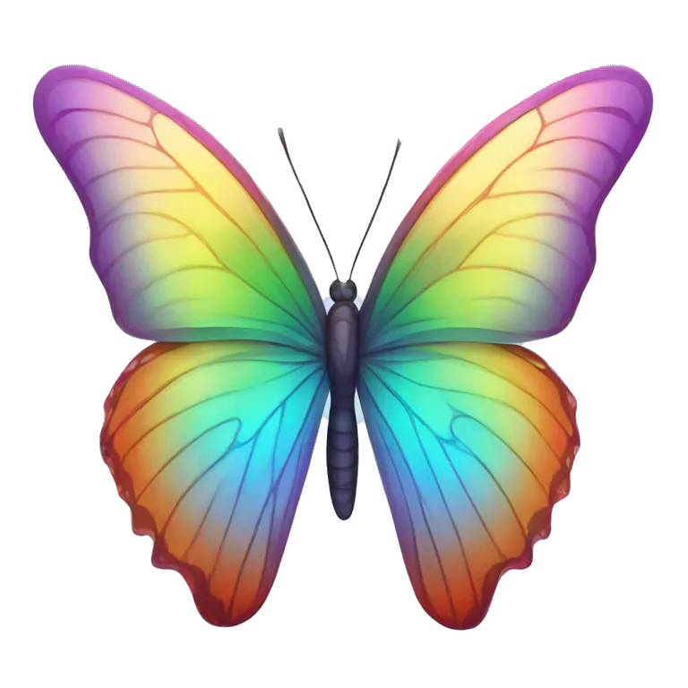 Iridescent glossy rainbow butterfly