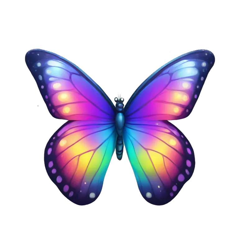 Shiny starry glossy rainbow butterfly