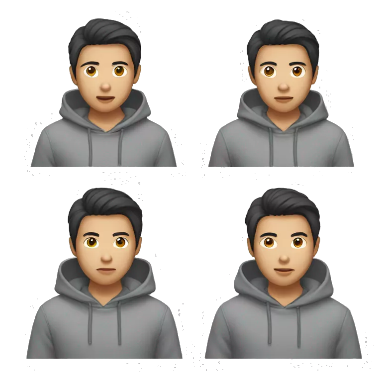 asian boy in grey hoodie talking