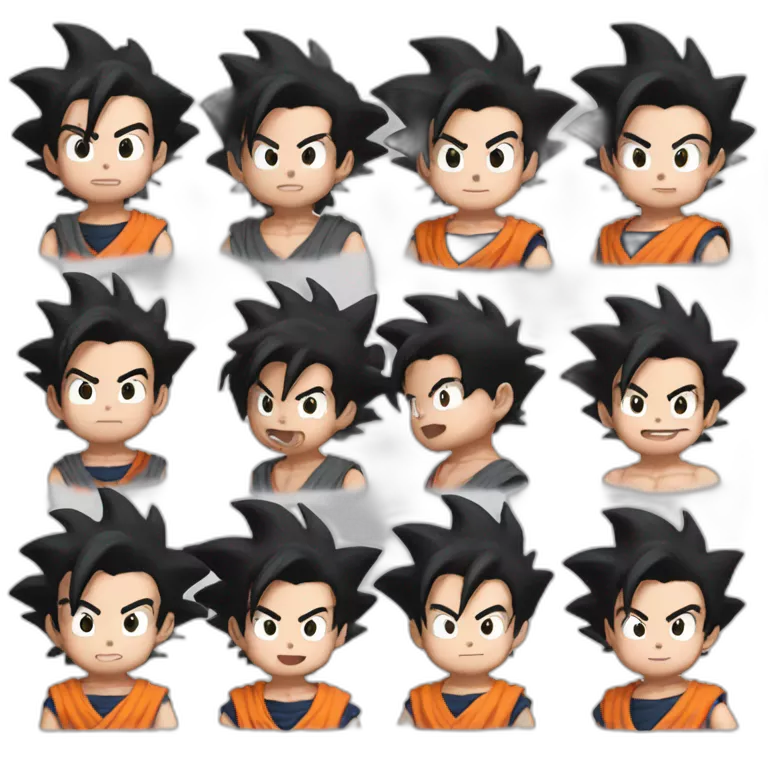 kid goku black hair