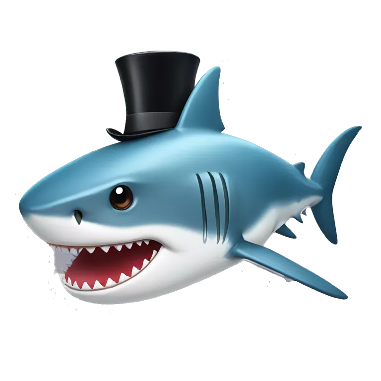 Shark with a top hat