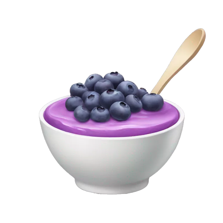 bowl with purple yogurt and blueberries