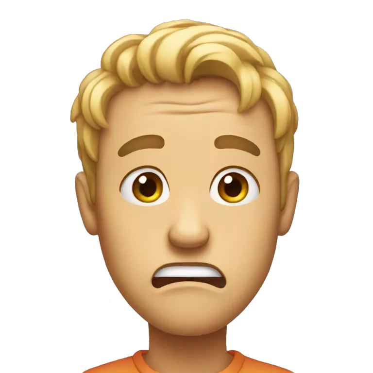 exaggerated fearful face