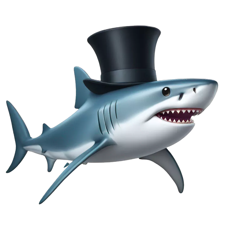 Shark with a top hat