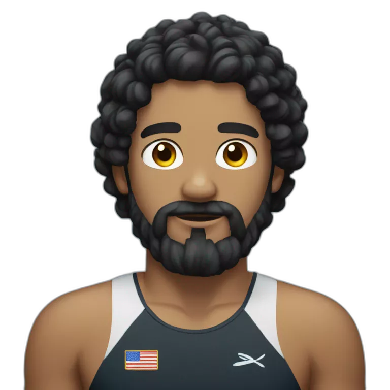 Swimmer googles black hair and beard