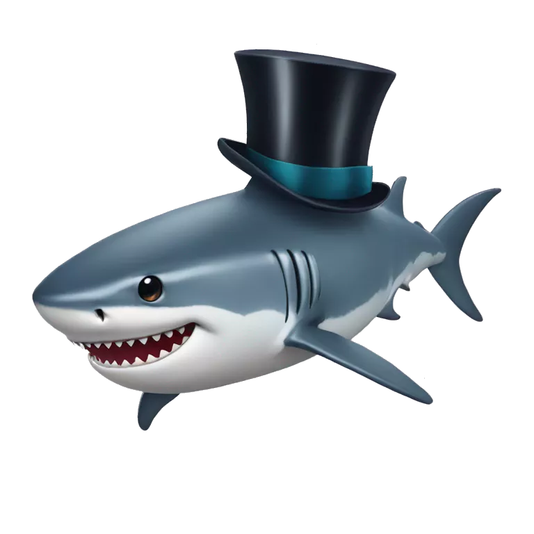 Shark with a top hat and bobs