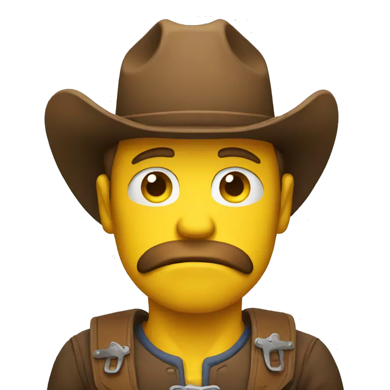 Sad cowboys yellow frowny face