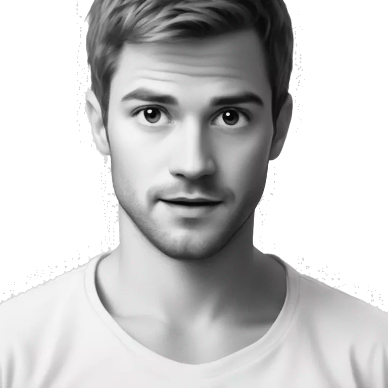 calm portrait in greyscale.