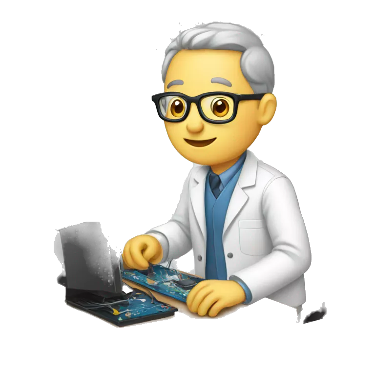 professor making electronics
