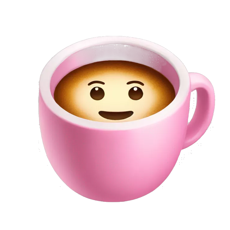 Coffee pink and writing Good morning