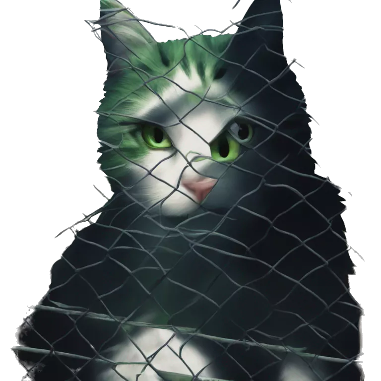 &quot;green-eyed cat in nature&quot;