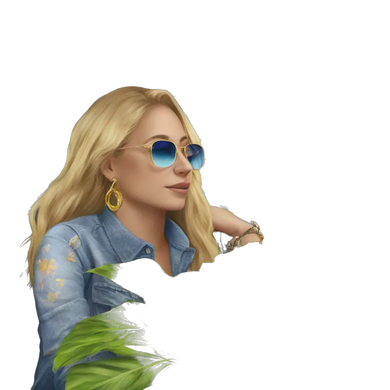 blonde girl in blue shirt