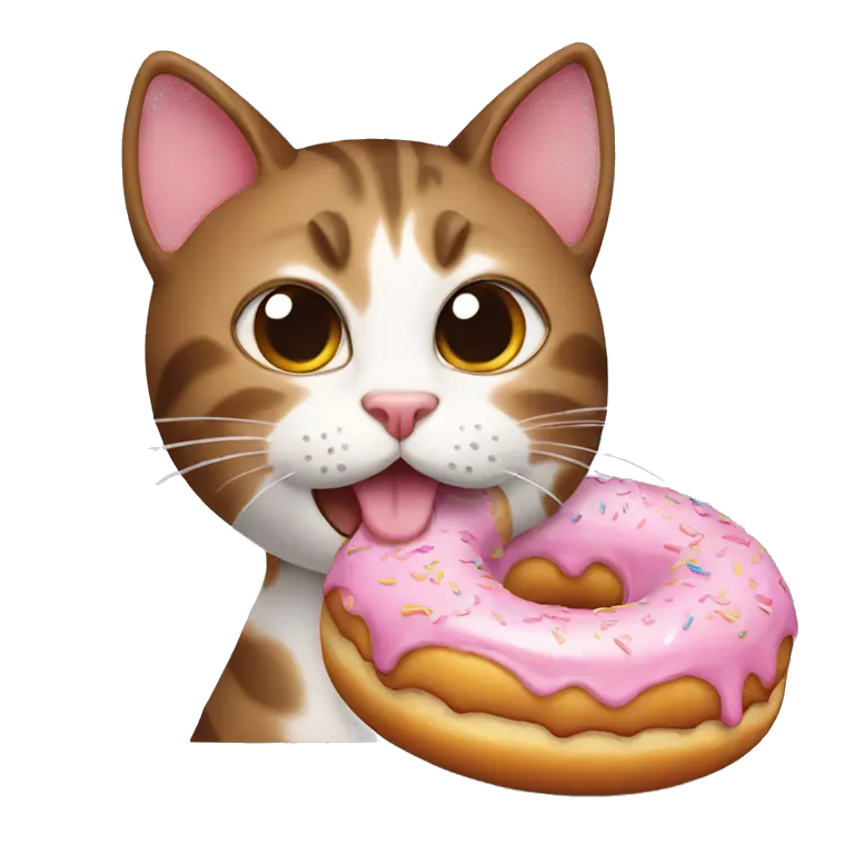 Cat eating donuts